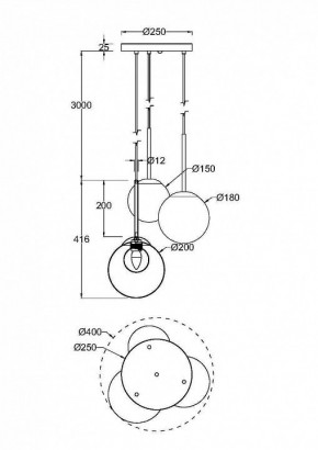 Подвесной светильник Maytoni Basic form MOD521PL-03G в Лысьве - lysva.mebel24.online | фото 3