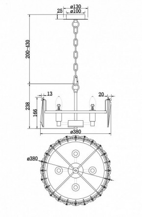 Подвесной светильник Maytoni Puntes MOD043PL-04CH в Лысьве - lysva.mebel24.online | фото 4