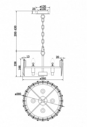 Подвесной светильник Maytoni Puntes MOD043PL-04G в Лысьве - lysva.mebel24.online | фото 4