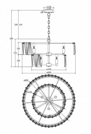 Подвесной светильник Maytoni Puntes MOD043PL-12G в Лысьве - lysva.mebel24.online | фото 5