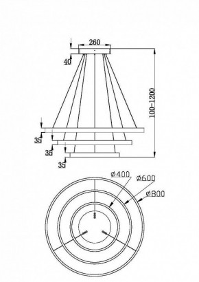 Подвесной светильник Maytoni Rim 3 MOD058PL-L100W3K в Лысьве - lysva.mebel24.online | фото 5