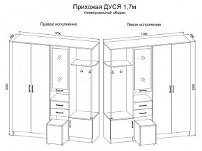 Прихожая Дуся 1.7 УНИ (Дуб Бунратти/Цемент) в Лысьве - lysva.mebel24.online | фото 2