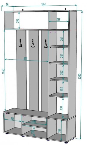 Прихожая с зеркалом V19_M в Лысьве - lysva.mebel24.online | фото 2