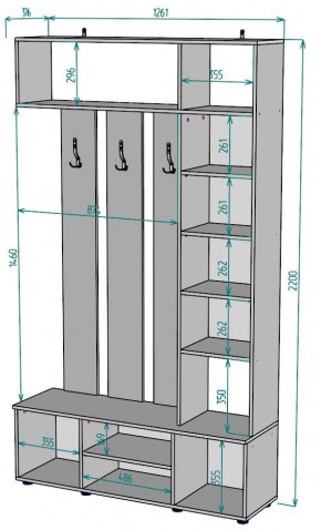 Прихожая с зеркалом V20_M в Лысьве - lysva.mebel24.online | фото 2