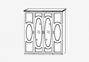 Прованс-2 Шкаф 4-х дверный с 2 зеркалами (Бежевый/Текстура белая платиной золото) в Лысьве - lysva.mebel24.online | фото 2