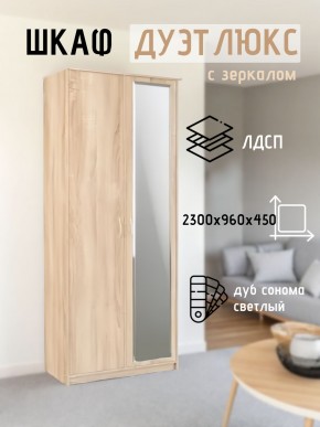 Шкаф 2-х створчатый Дуэт Люкс с зеркалом в Лысьве - lysva.mebel24.online | фото 7