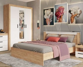 Шкаф 3-х створчатый Адель дуб крафт золотой/белый в Лысьве - lysva.mebel24.online | фото 3