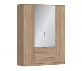 Шкаф 4х дверный с зеркалами Николь СБ-2595/1 (Дуб Сонома) в Лысьве - lysva.mebel24.online | фото