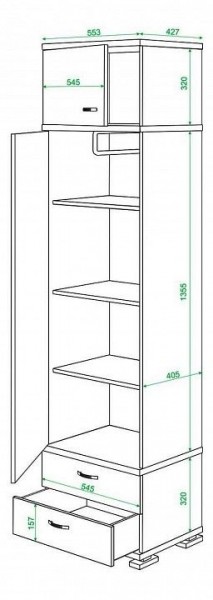 Шкаф для белья Домино КС-10 в Лысьве - lysva.mebel24.online | фото 2