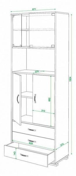 Шкаф комбинированный Домино СБ-220М в Лысьве - lysva.mebel24.online | фото 3