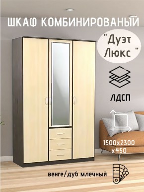 Шкаф комбинированный Дуэт Люкс с зеркалом в Лысьве - lysva.mebel24.online | фото 3
