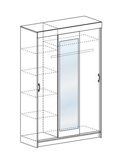 Шкаф-купе Басса ШКК 551 шимо шимо светлый/темный в Лысьве - lysva.mebel24.online | фото 3