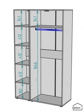 Шкаф Linnea MHR-3-1 2050х1200х510 (Белый-М 11.1.2) в Лысьве - lysva.mebel24.online | фото 3