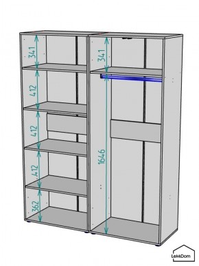 Шкаф Linnea MHR-4PO-1 2050х1600х510 (Белый-М 11.1.2) в Лысьве - lysva.mebel24.online | фото 3