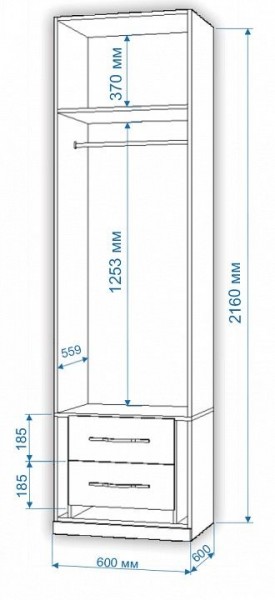 Шкаф платяной Нобиле Пл-60/60 в Лысьве - lysva.mebel24.online | фото 2