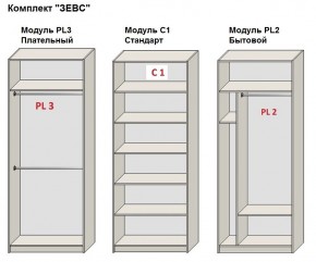 Шкаф распашной серия «ЗЕВС» (PL3/С1/PL2) в Лысьве - lysva.mebel24.online | фото 2