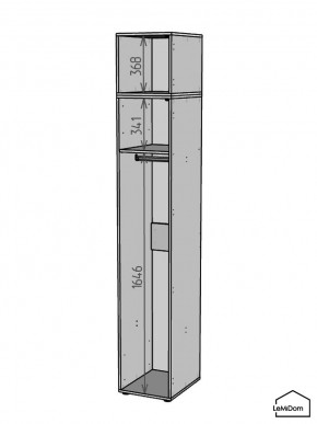 Шкаф с антресолью Linnea MHR-1A-1 2450х400х510 (ДВ-М 11.1.25) в Лысьве - lysva.mebel24.online | фото 3