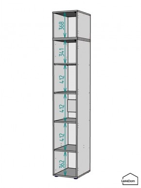 Шкаф с антресолью Linnea MHR-1A-2 2450х400х510 (Графит-М 11.1.25) в Лысьве - lysva.mebel24.online | фото 3