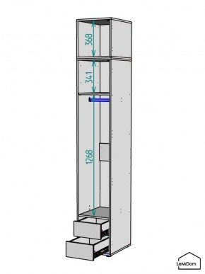 Шкаф с антресолью Linnea MHR-1A-3 2450х400х510 (Белый-М 11.1.1) в Лысьве - lysva.mebel24.online | фото 3