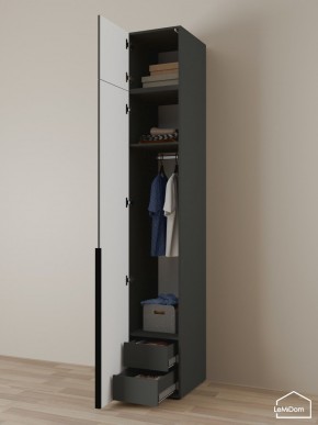 Шкаф с антресолью Linnea MHR-1A-3 2450х400х510 (Графит-М 11.1.25) в Лысьве - lysva.mebel24.online | фото 5