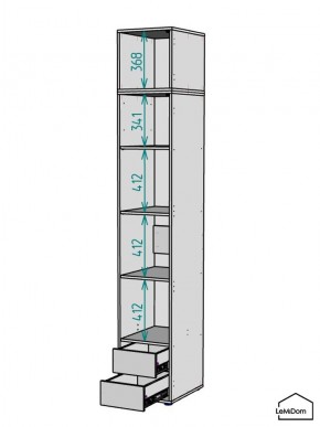 Шкаф с антресолью Linnea MHR-1POA-4 2450х400х510 (Белый-М 11.1.2) в Лысьве - lysva.mebel24.online | фото 3