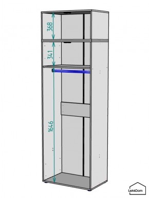 Шкаф с антресолью Linnea MHR-2A-1 2450х800х510 (Графит-М 11.1.25) в Лысьве - lysva.mebel24.online | фото 3