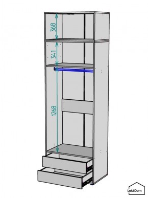 Шкаф с антресолью Linnea MHR-2POA-3 2450х800х510 (Белый-М 11.1.2) в Лысьве - lysva.mebel24.online | фото 3