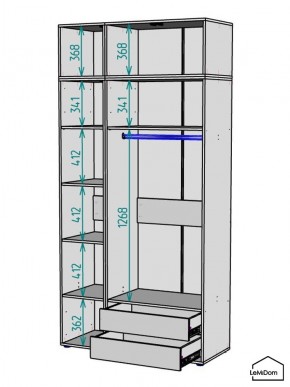 Шкаф с антресолью Linnea MHR-3POA-2 2450х1200х510 (Белый-М 11.1.2) в Лысьве - lysva.mebel24.online | фото 3