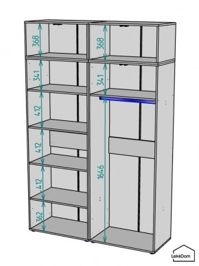 Шкаф с антресолью Linnea MHR-4A-1 2450х1600х510 (Графит-М 11.1.25) в Лысьве - lysva.mebel24.online | фото 3