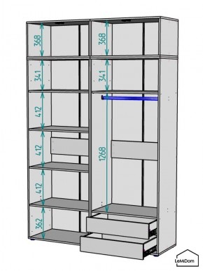 Шкаф с антресолью Linnea MHR-4A-2 2450х1600х510 (Графит-М 11.1.25) в Лысьве - lysva.mebel24.online | фото 3