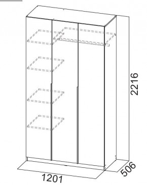 Шкаф ШК-5 (1200) Графит серый в Лысьве - lysva.mebel24.online | фото