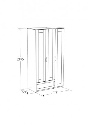 Шкаф СИРИУС трехдверный с одним выдвижным ящиком, цвет Белый в Лысьве - lysva.mebel24.online | фото 2