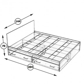 Стандарт Кровать с ящиками 1400, цвет дуб сонома, ШхГхВ 143,5х203,5х70 см., сп.м. 1400х2000 мм., без матраса, основание есть в Лысьве - lysva.mebel24.online | фото 6