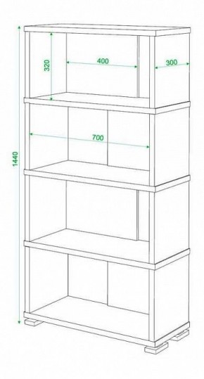 Стеллаж книжный Домино нельсон СБ-10_4 в Лысьве - lysva.mebel24.online | фото 2