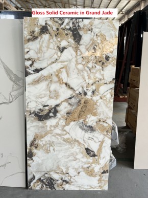 Стол ACERRA NEW 160 GLOSS GRAND JADE SOLID CERAMIC/ каркас цвета шампань, ®DISAUR в Лысьве - lysva.mebel24.online | фото 6