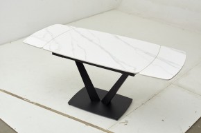Стол ALATRI 120 MATT WHITE MARBLE SOLID CERAMIC / BLACK, ®DISAUR в Лысьве - lysva.mebel24.online | фото 1