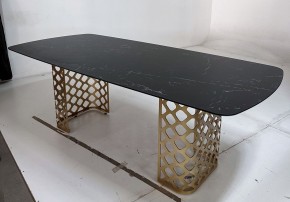Стол CHIAVARI 220 KL-116 Черный мрамор матовый, итальянская керамика / бронзовый, ®DISAUR в Лысьве - lysva.mebel24.online | фото 4