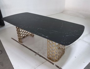 Стол CHIAVARI 220 KL-116 Черный мрамор матовый, итальянская керамика / бронзовый, ®DISAUR в Лысьве - lysva.mebel24.online | фото 6