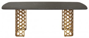 Стол CHIAVARI 220 KL-116 Черный мрамор матовый, итальянская керамика / бронзовый, ®DISAUR в Лысьве - lysva.mebel24.online | фото 8