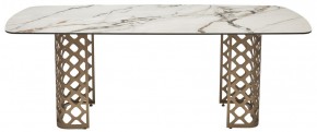 Стол CHIAVARI 220 KL-188 Контрастный мрамор матовый, итальянская керамика / Шампань, ®DISAUR в Лысьве - lysva.mebel24.online | фото 8