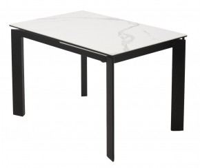 Стол CORNER 120 MATTE STATUARIO Белый мрамор матовый керамика, стекло/ черный каркас, ®DISAUR в Лысьве - lysva.mebel24.online | фото