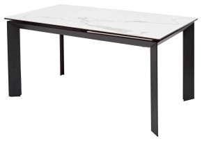 Стол CREMONA 140 HIGH GLOSS STATUARIO Белый мрамор глянцевый, керамика/ черный каркас, ®DISAUR в Лысьве - lysva.mebel24.online | фото 1