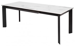 Стол CREMONA 140 HIGH GLOSS STATUARIO Белый мрамор глянцевый, керамика/ черный каркас, ®DISAUR в Лысьве - lysva.mebel24.online | фото 2
