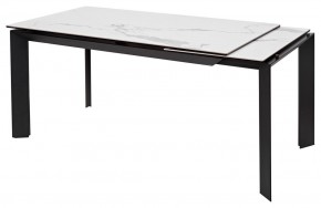 Стол CREMONA 140 HIGH GLOSS STATUARIO Белый мрамор глянцевый, керамика/ черный каркас, ®DISAUR в Лысьве - lysva.mebel24.online | фото 3