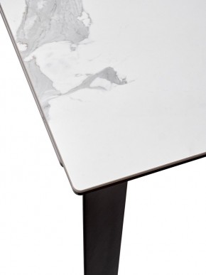 Стол CREMONA 140 HIGH GLOSS STATUARIO Белый мрамор глянцевый, керамика/ черный каркас, ®DISAUR в Лысьве - lysva.mebel24.online | фото 4