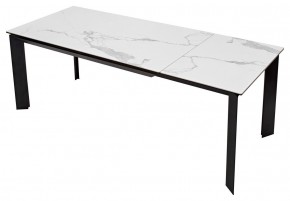 Стол CREMONA 140 HIGH GLOSS STATUARIO Белый мрамор глянцевый, керамика/ черный каркас, ®DISAUR в Лысьве - lysva.mebel24.online | фото 8