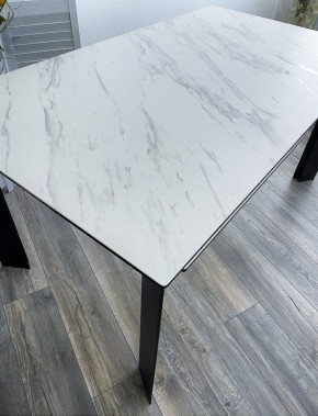 Стол CREMONA 180 KL-99 Белый мрамор матовый, итальянская керамика / черный каркас, ®DISAUR в Лысьве - lysva.mebel24.online | фото 2