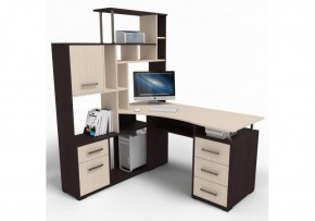 Компьютерный стол Джаз-15 146,5х130х174,6 левый венге / дуб молочный в Лысьве - lysva.mebel24.online | фото