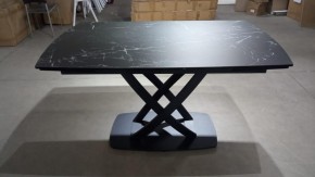 Стол FOGGIA 140 KL-116 Черный мрамор матовый, итальянская керамика/ черный каркас, ®DISAUR в Лысьве - lysva.mebel24.online | фото 2