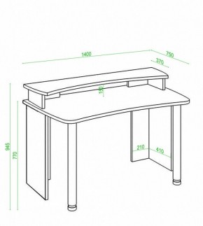 Стол компьютерный Домино Лайт СКЛ-Софт140+НКИЛ140 в Лысьве - lysva.mebel24.online | фото 3